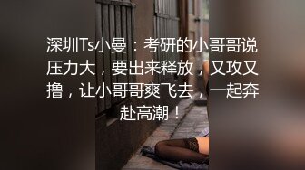 深圳Ts小曼：考研的小哥哥说压力大，要出来释放，又攻又撸，让小哥哥爽飞去，一起奔赴高潮！